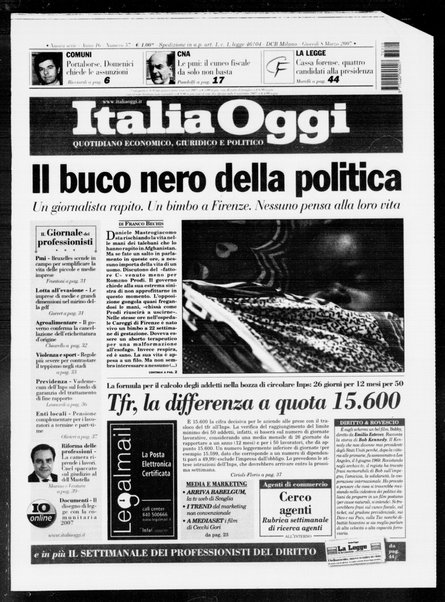 Italia oggi : quotidiano di economia finanza e politica